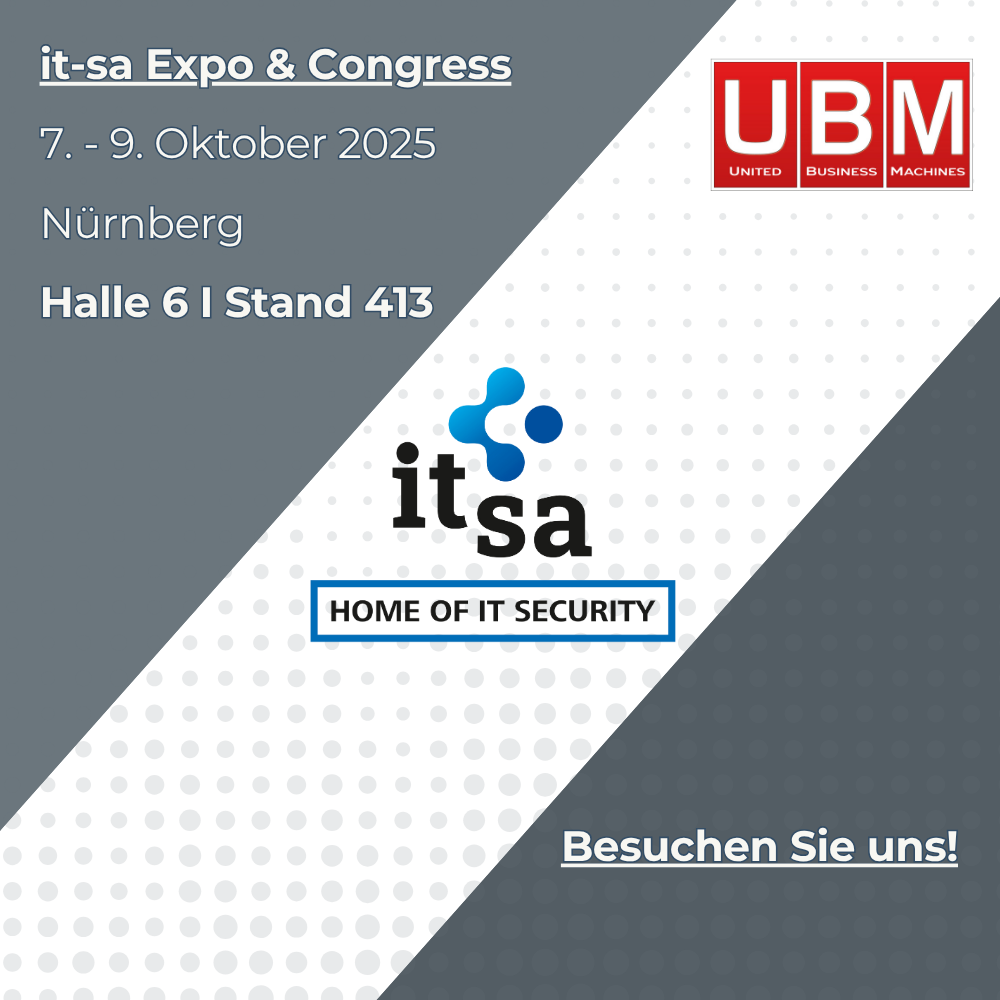 UBM-Messeankündigung zur it-sa 2025 – Fachmesse für IT-Sicherheit, Zero Trust und Datenschutz in Nürnberg.